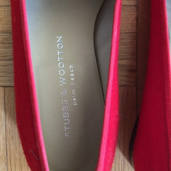 COPY - Stubbs & Wootton Red Embroidered Women's Loafers - Picture 2 of 6